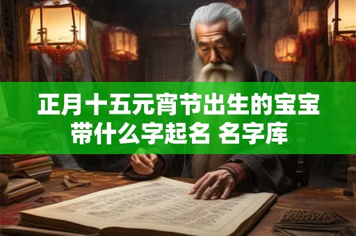 正月十五元宵节出生的宝宝带什么字起名 名字库