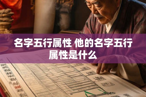 名字五行属性 他的名字五行属性是什么