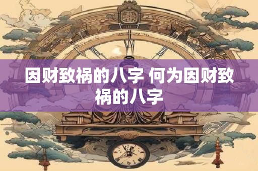 因财致祸的八字 何为因财致祸的八字