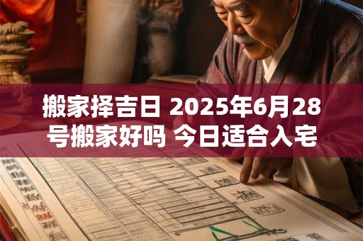 搬家择吉日 2025年6月28号搬家好吗 今日适合入宅吗
