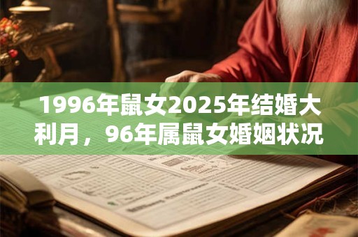 1996年鼠女2025年结婚大利月，96年属鼠女婚姻状况