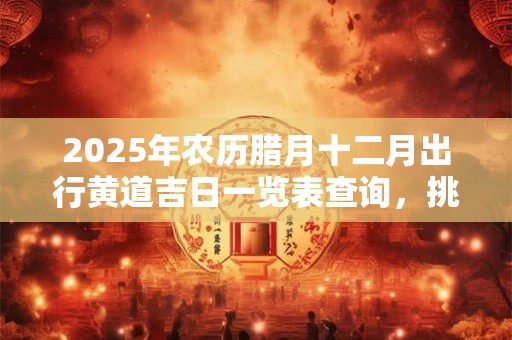 2025年农历腊月十二月出行黄道吉日一览表查询，挑一个好日子