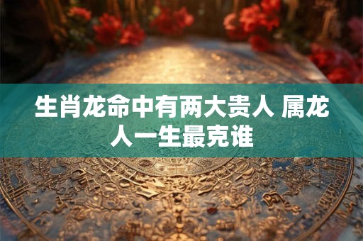 生肖龙命中有两大贵人 属龙人一生最克谁