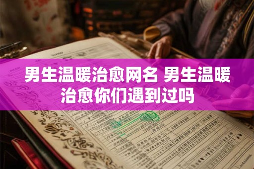 男生温暖治愈网名 男生温暖治愈你们遇到过吗