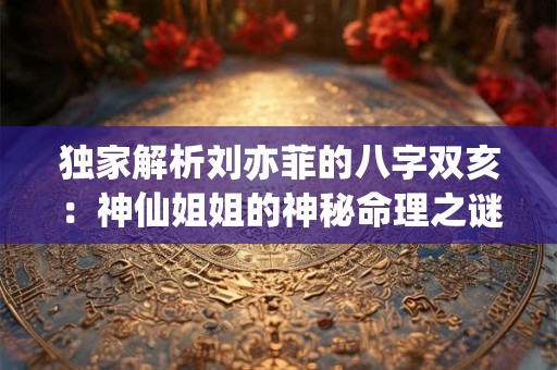 独家解析刘亦菲的八字双亥：神仙姐姐的神秘命理之谜！