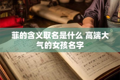 菲的含义取名是什么 高端大气的女孩名字