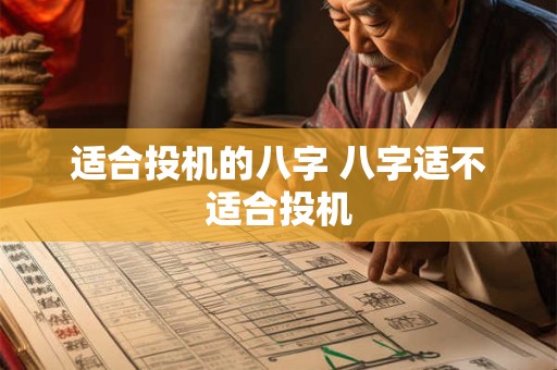 适合投机的八字 八字适不适合投机 适合投机的八字 八字适不适合投机
