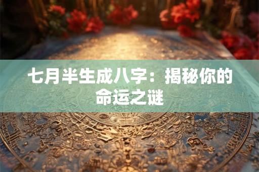 七月半生成八字：揭秘你的命运之谜