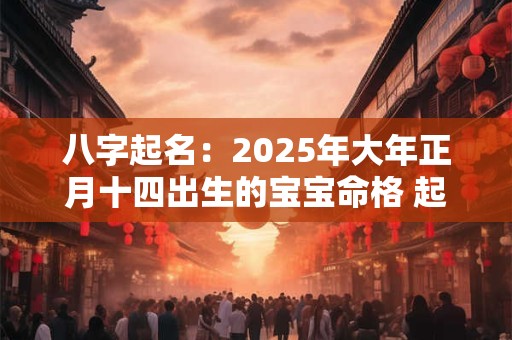 八字起名：2025年大年正月十四出生的宝宝命格 起什么名字好