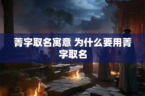 菁字取名寓意 为什么要用菁字取名