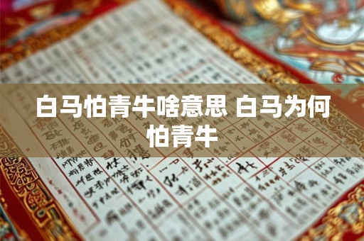 白马怕青牛啥意思 白马为何怕青牛