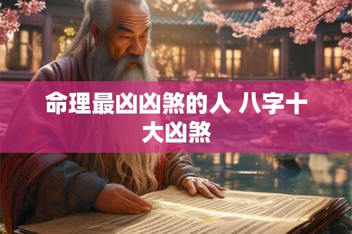 命理最凶凶煞的人 八字十大凶煞