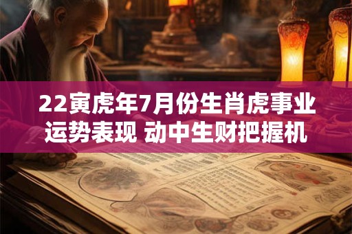 22寅虎年7月份生肖虎事业运势表现 动中生财把握机会