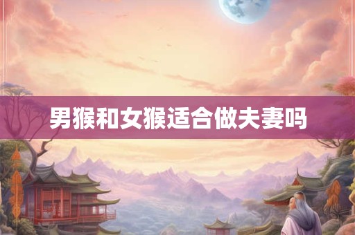 男猴和女猴适合做夫妻吗