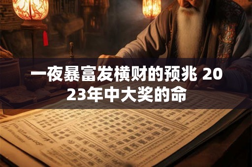 一夜暴富发横财的预兆 2023年中大奖的命