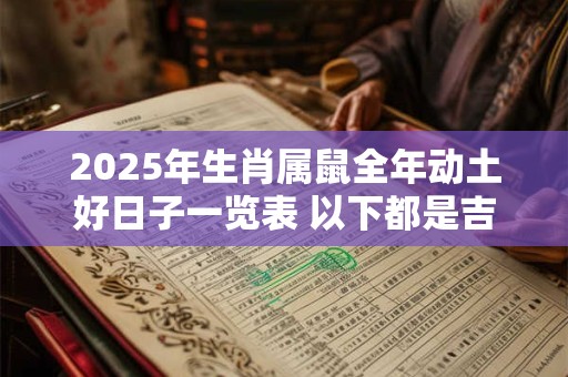 2025年生肖属鼠全年动土好日子一览表 以下都是吉日