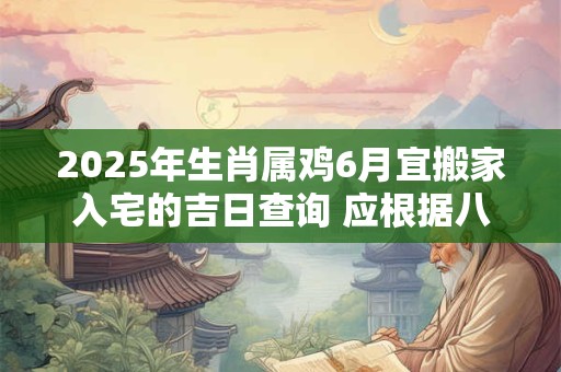 2025年生肖属鸡6月宜搬家入宅的吉日查询 应根据八字查询