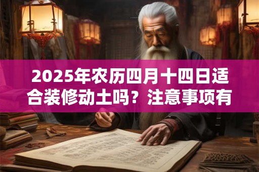2025年农历四月十四日适合装修动土吗?注意事项有哪些? 2025年农历四月十四日适合装修动土吗?注意事项有哪些?