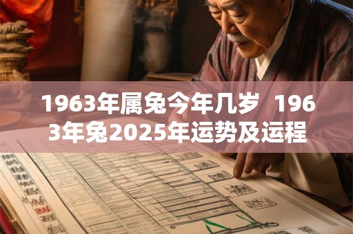 1963年属兔今年几岁  1963年兔2025年运势及运程