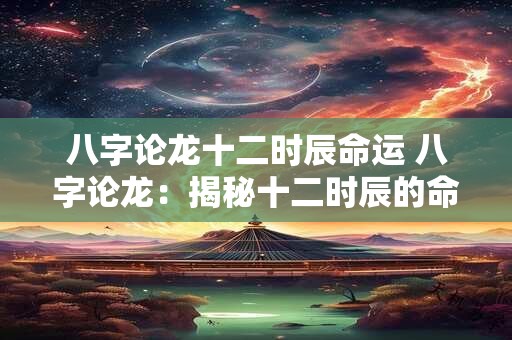 八字论龙十二时辰命运 八字论龙:揭秘十二时辰的命运密码 八字论龙十二时辰命运 八字论龙:揭秘十二时辰的命运密码