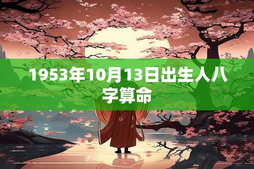 1953年10月13日出生人八字算命