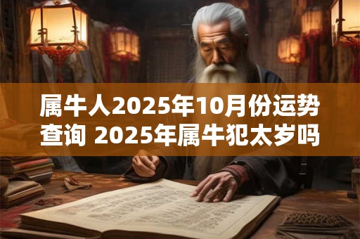 属牛人2026年10月份运势查询 2026年属牛犯太岁吗