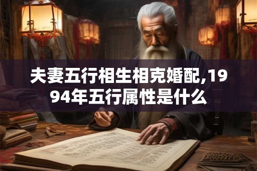 夫妻五行相生相克婚配,1994年五行属性是什么