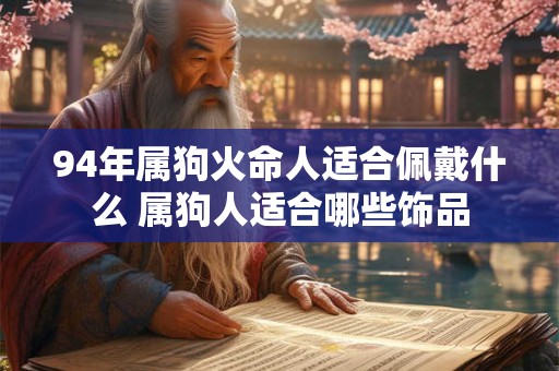94年属狗火命人适合佩戴什么 属狗人适合哪些饰品