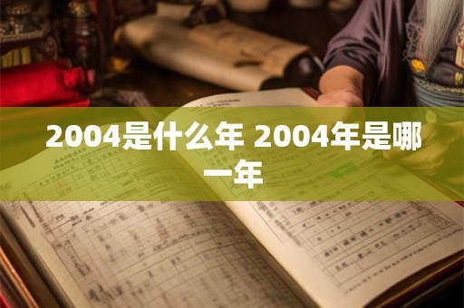 2004是什么年 2004年是哪一年