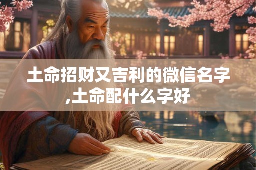 土命招财又吉利的微信名字,土命配什么字好