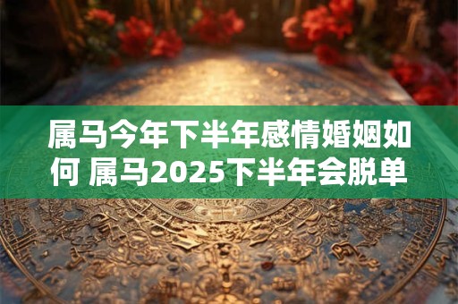 属马今年下半年感情婚姻如何 属马2025下半年会脱单结婚吗