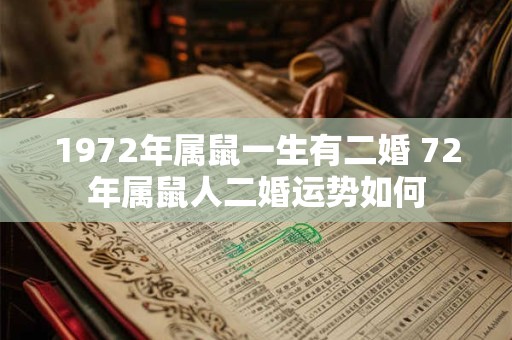 1972年属鼠一生有二婚 72年属鼠人二婚运势如何