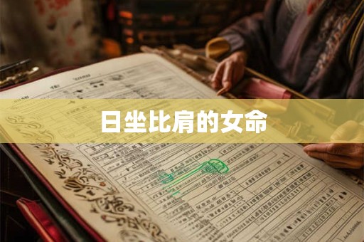 日坐比肩的女命 日坐比肩的女命