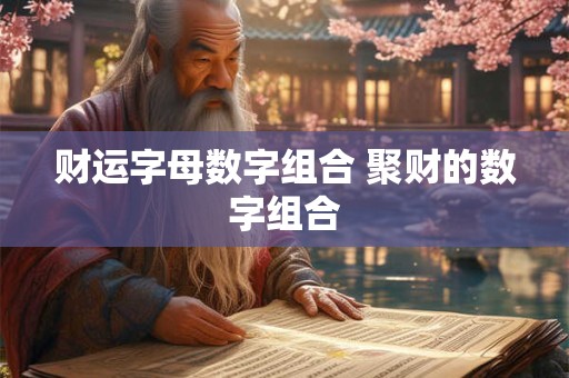 财运字母数字组合 聚财的数字组合