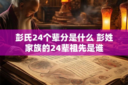 彭氏24个辈分是什么 彭姓家族的24辈祖先是谁