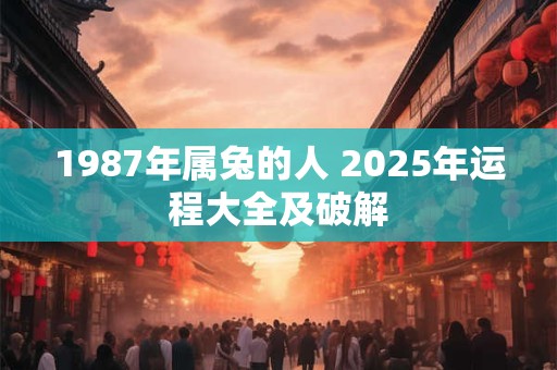1987年属兔的人 2025年运程大全及破解