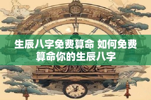 生辰八字免费算命 如何免费算命你的生辰八字