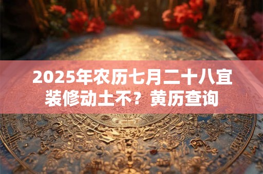 2025年农历七月二十八宜装修动土不？黄历查询
