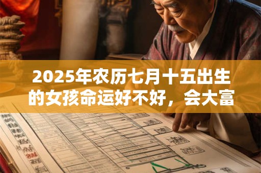 2025年农历七月十五出生的女孩命运好不好，会大富大贵吗？