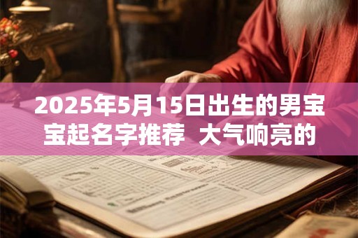 2025年5月15日出生的男宝宝起名字推荐  大气响亮的