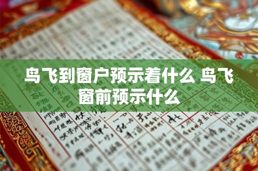 鸟飞到窗户预示着什么 鸟飞窗前预示什么