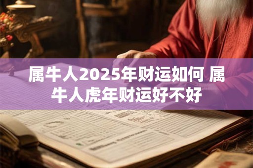 属牛人2025年财运如何 属牛人虎年财运好不好