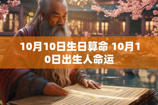 10月10日生日算命 10月10日出生人命运