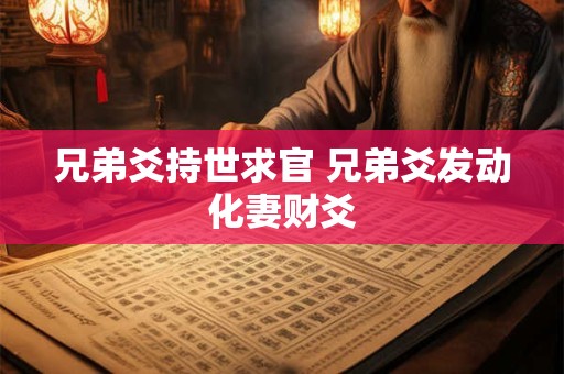 兄弟爻持世求官 兄弟爻发动化妻财爻