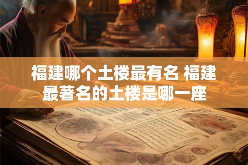 福建哪个土楼最有名 福建最著名的土楼是哪一座
