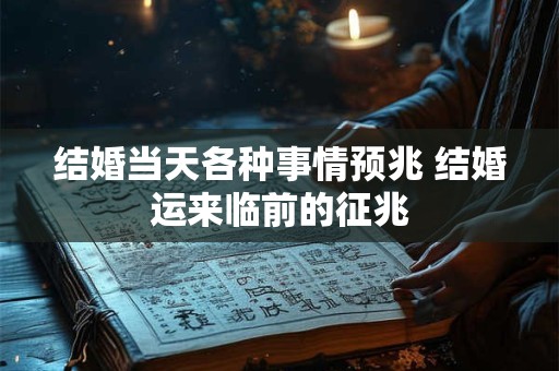 结婚当天各种事情预兆 结婚运来临前的征兆