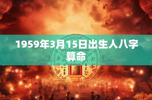 1959年3月15日出生人八字算命