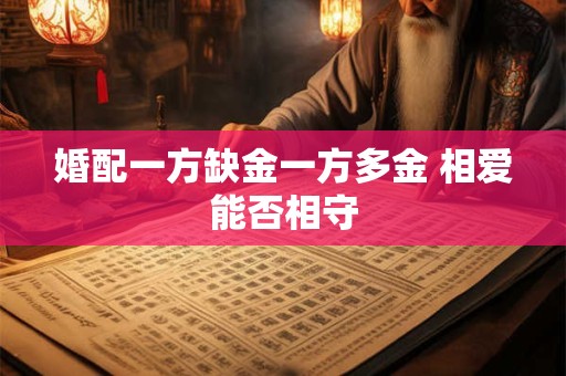 婚配一方缺金一方多金 相爱能否相守
