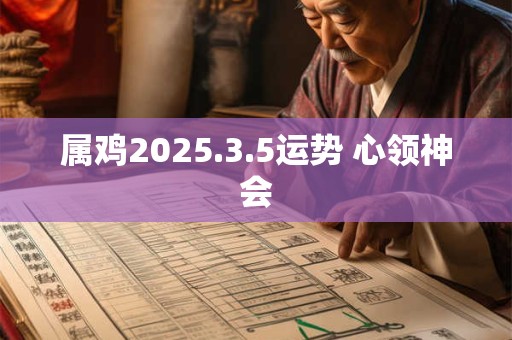 属鸡2025.3.5运势 心领神会