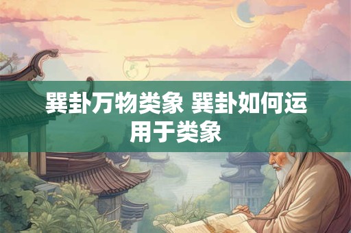 巽卦万物类象 巽卦如何运用于类象